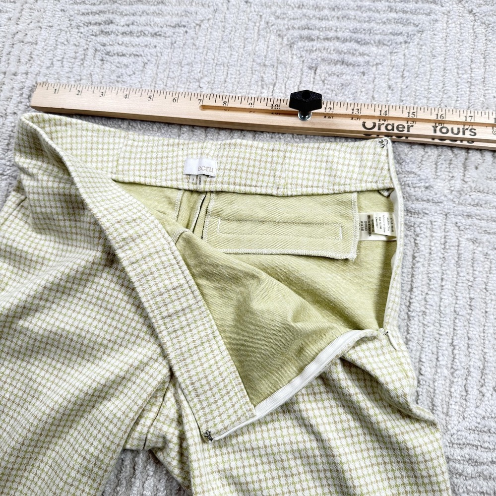 Ecru Pants Womens S Check Knit Stretch Quiet Luxury Old Money Spring Resort - Picture 8 of 14